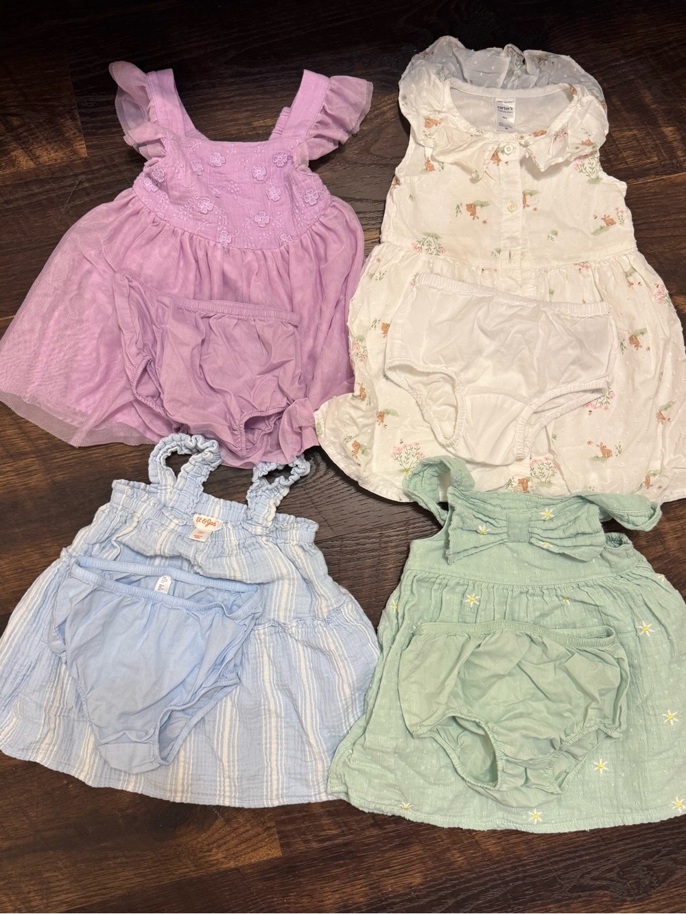 Girls Mix & Match Summer Dress Set - Pink, White, Blue, Green